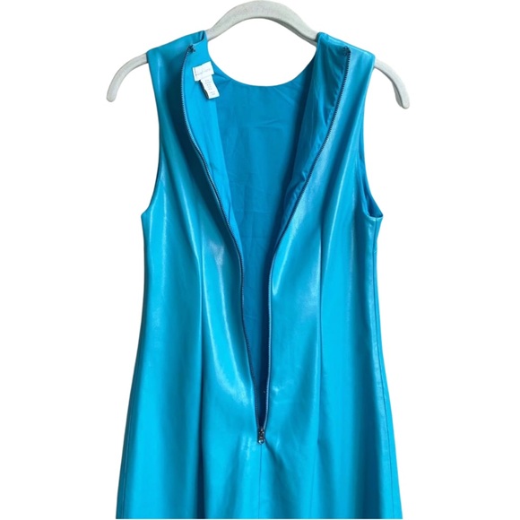 House of Harlow 1960 | Cian Blue Sleeveless Vegan Leather Minidress SZ M - Picture 7 of 11